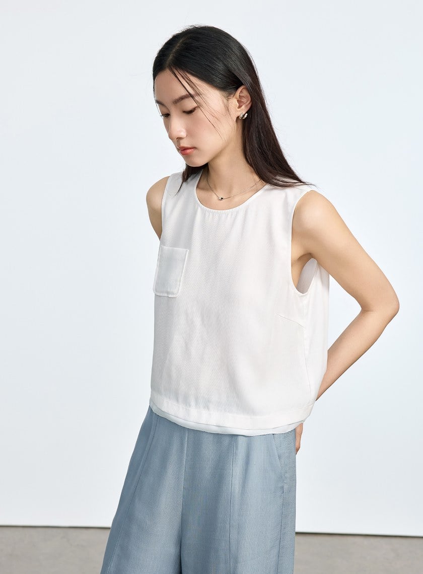 涼感天絲無袖上衣