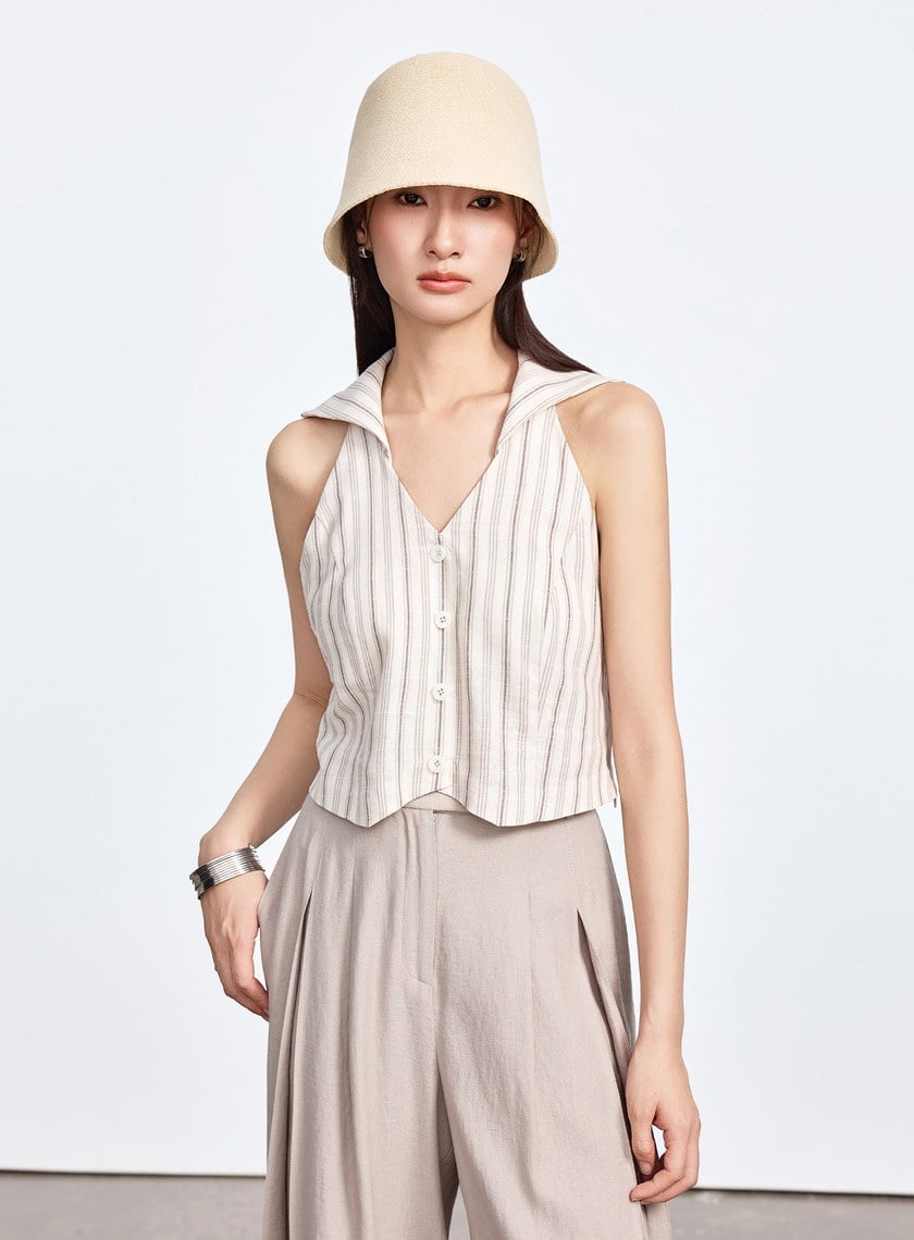 涼感修身比翼領BraTop