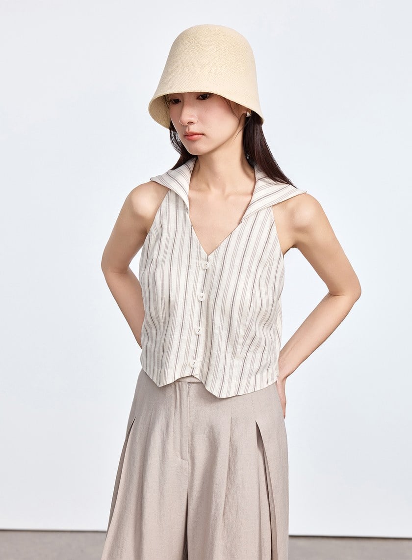 涼感修身比翼領BraTop