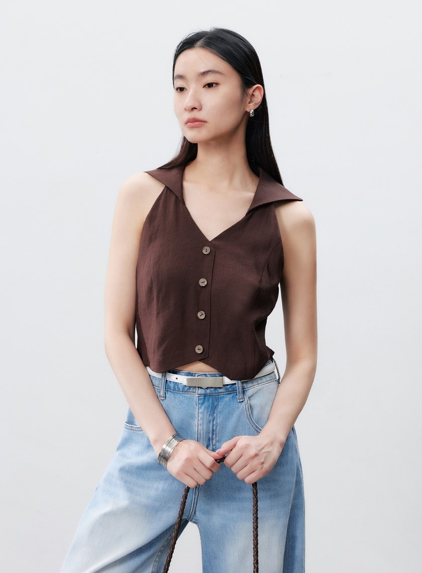 涼感修身比翼領BraTop