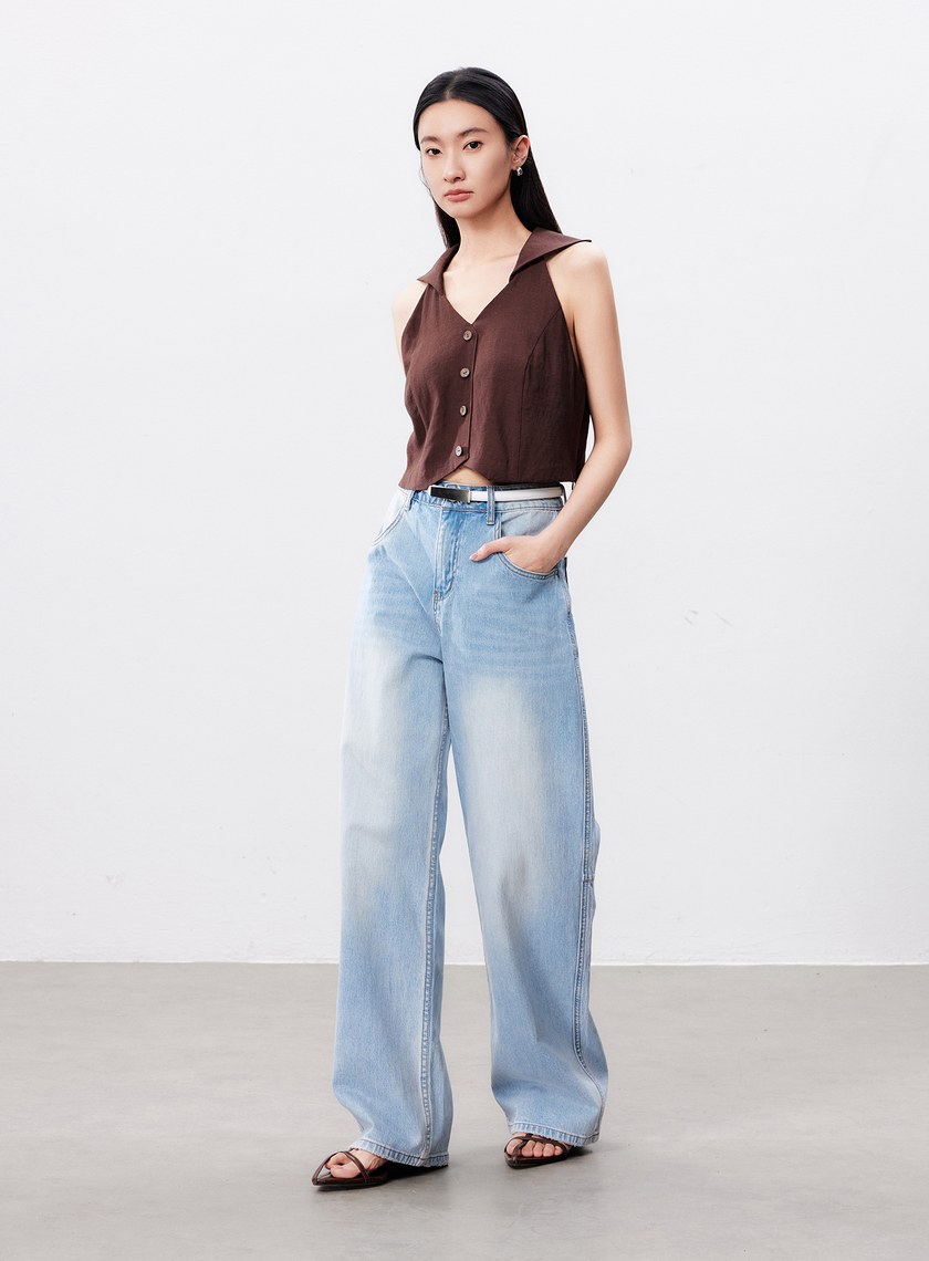 涼感修身比翼領BraTop