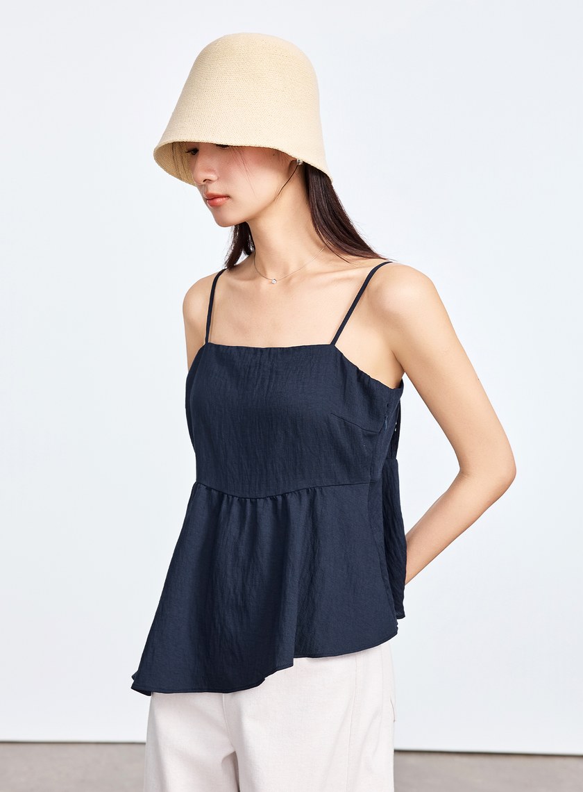 雲感天絲不對稱剪裁 Bra Top