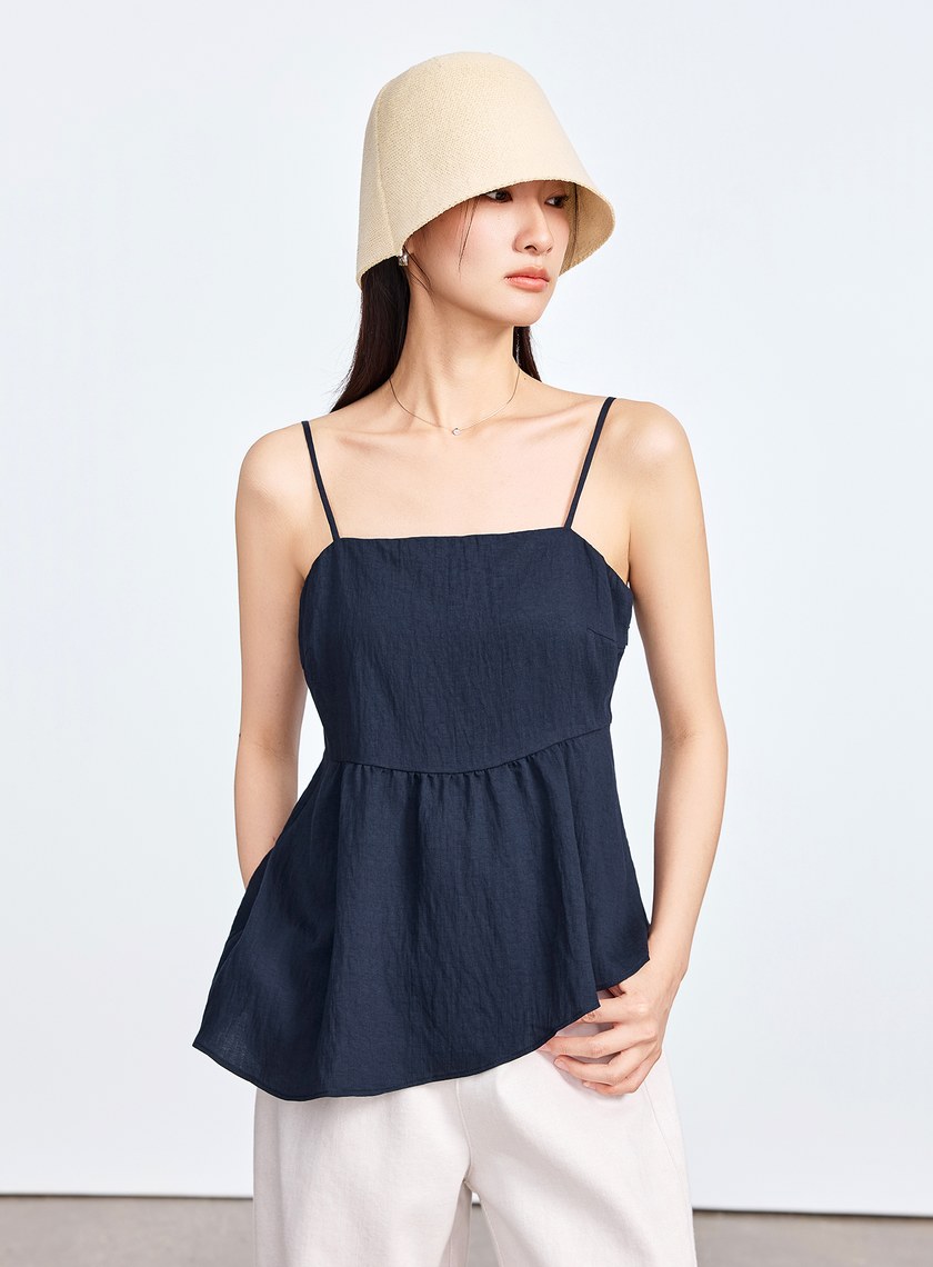 雲感天絲不對稱剪裁 Bra Top