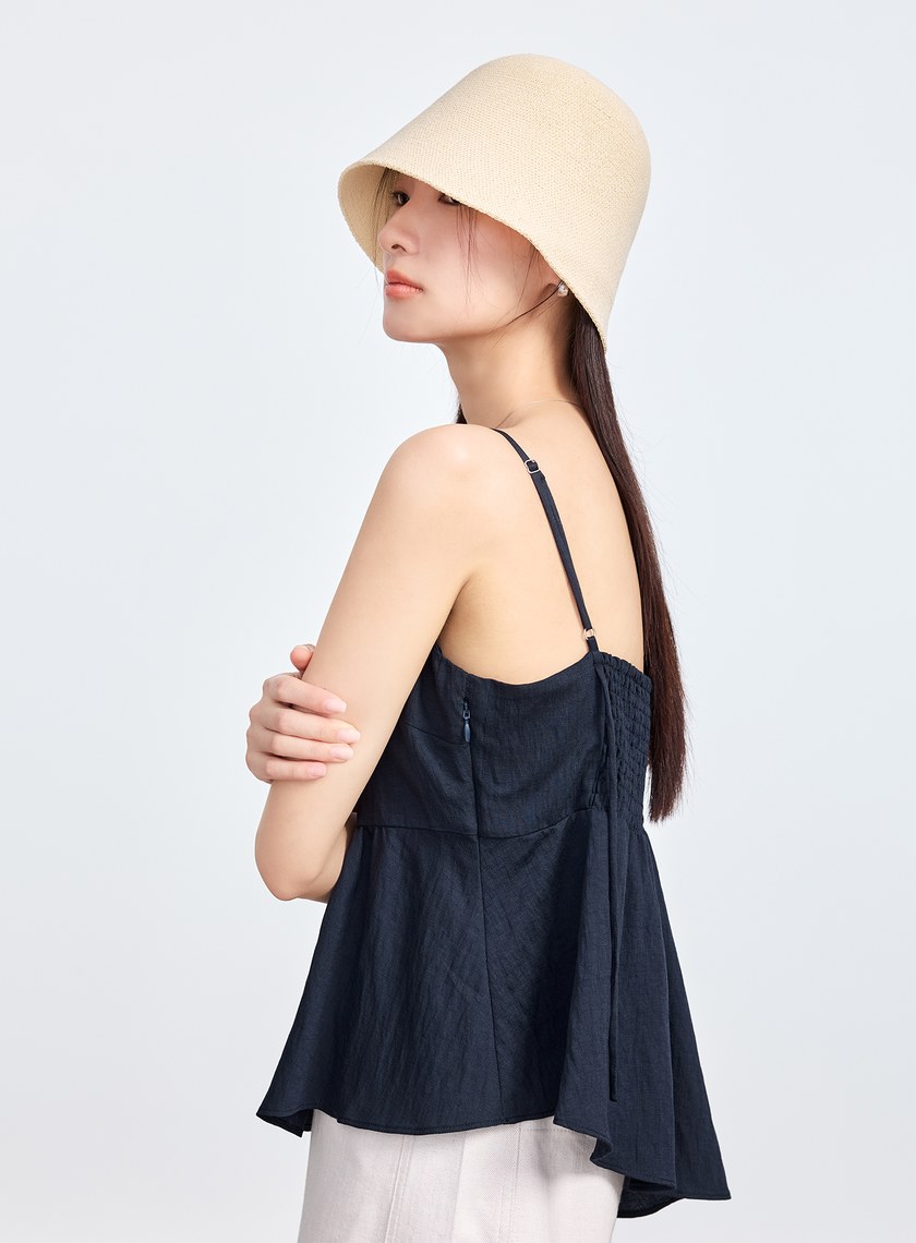 雲感天絲不對稱剪裁 Bra Top