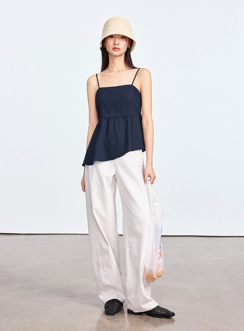 雲感天絲不對稱剪裁 Bra Top