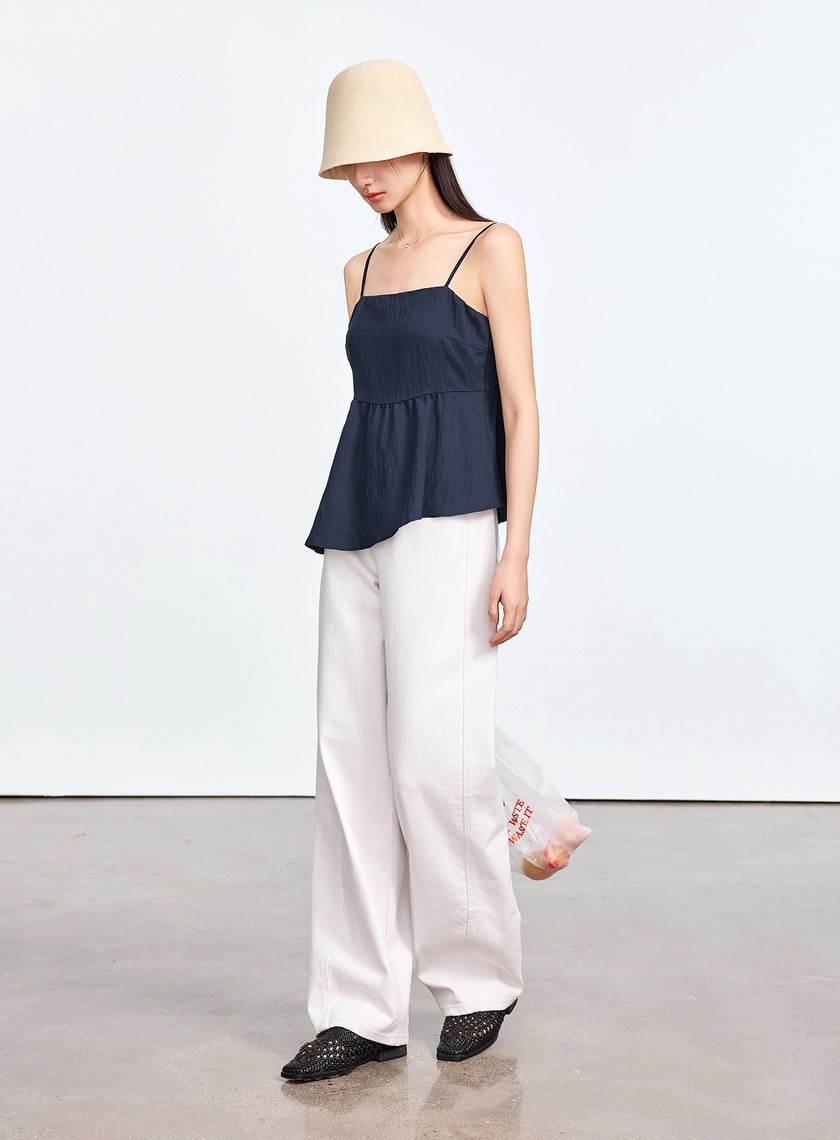 雲感天絲不對稱剪裁 Bra Top