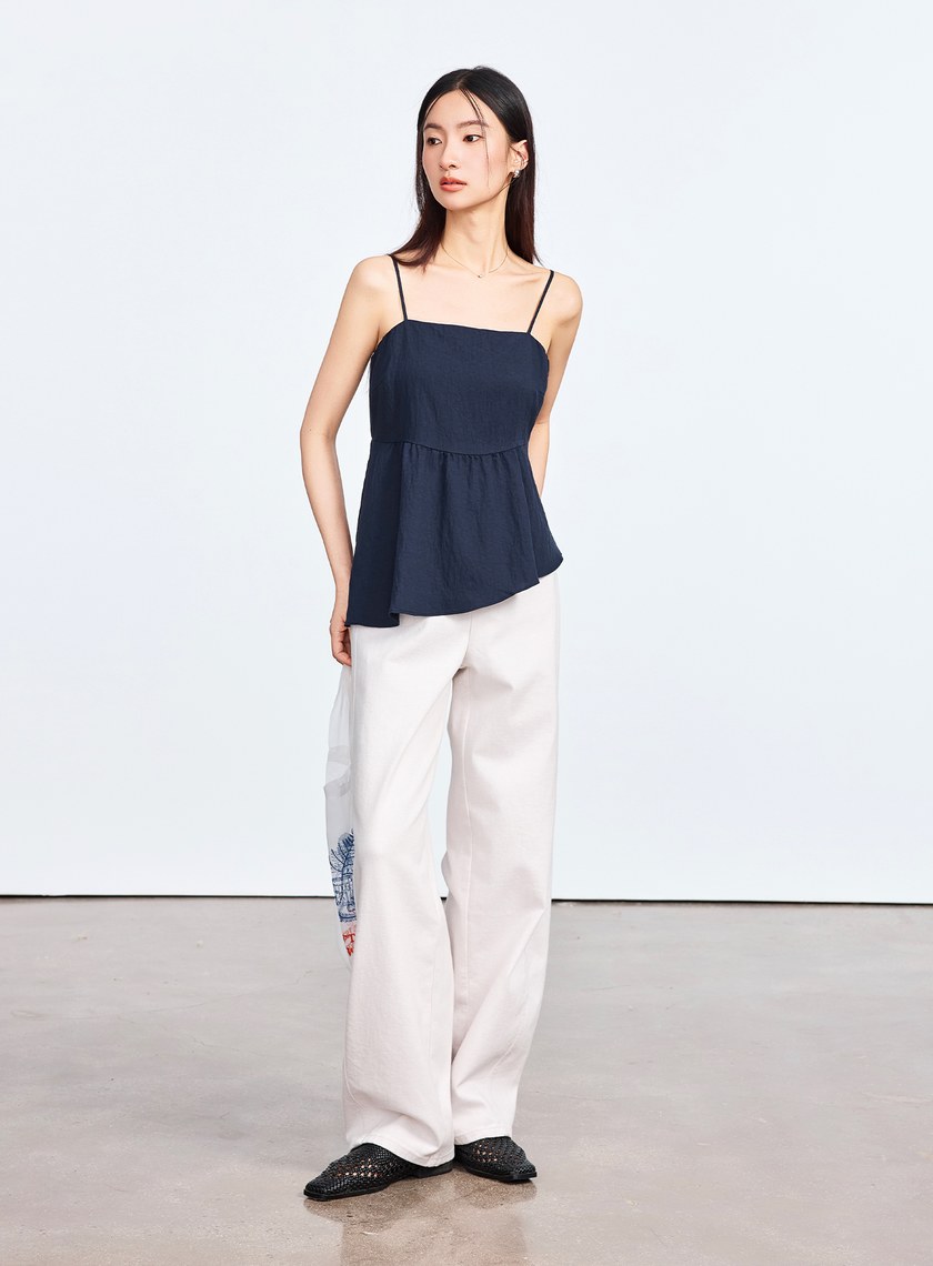 雲感天絲不對稱剪裁 Bra Top