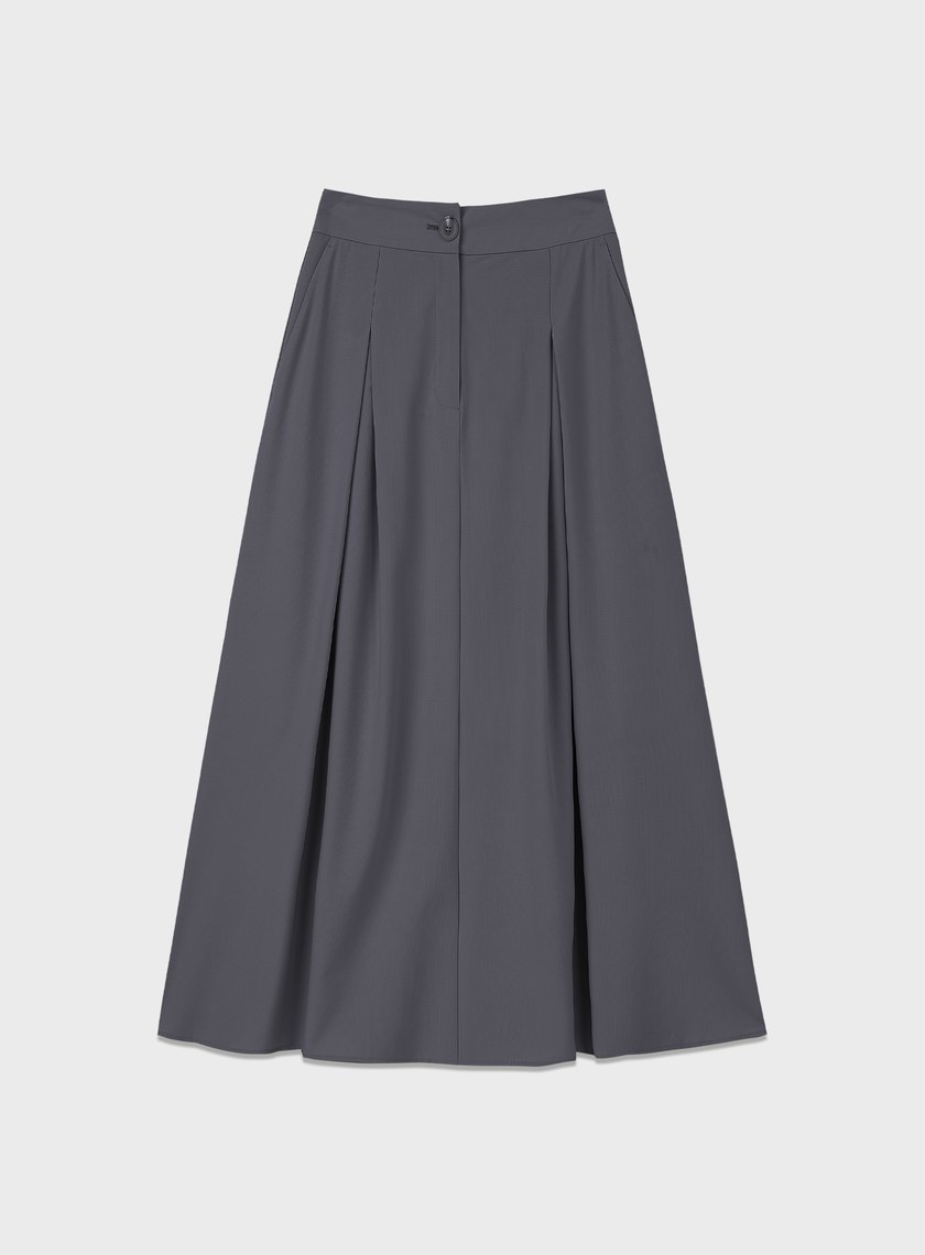 輕盈涼感打褶A字裙