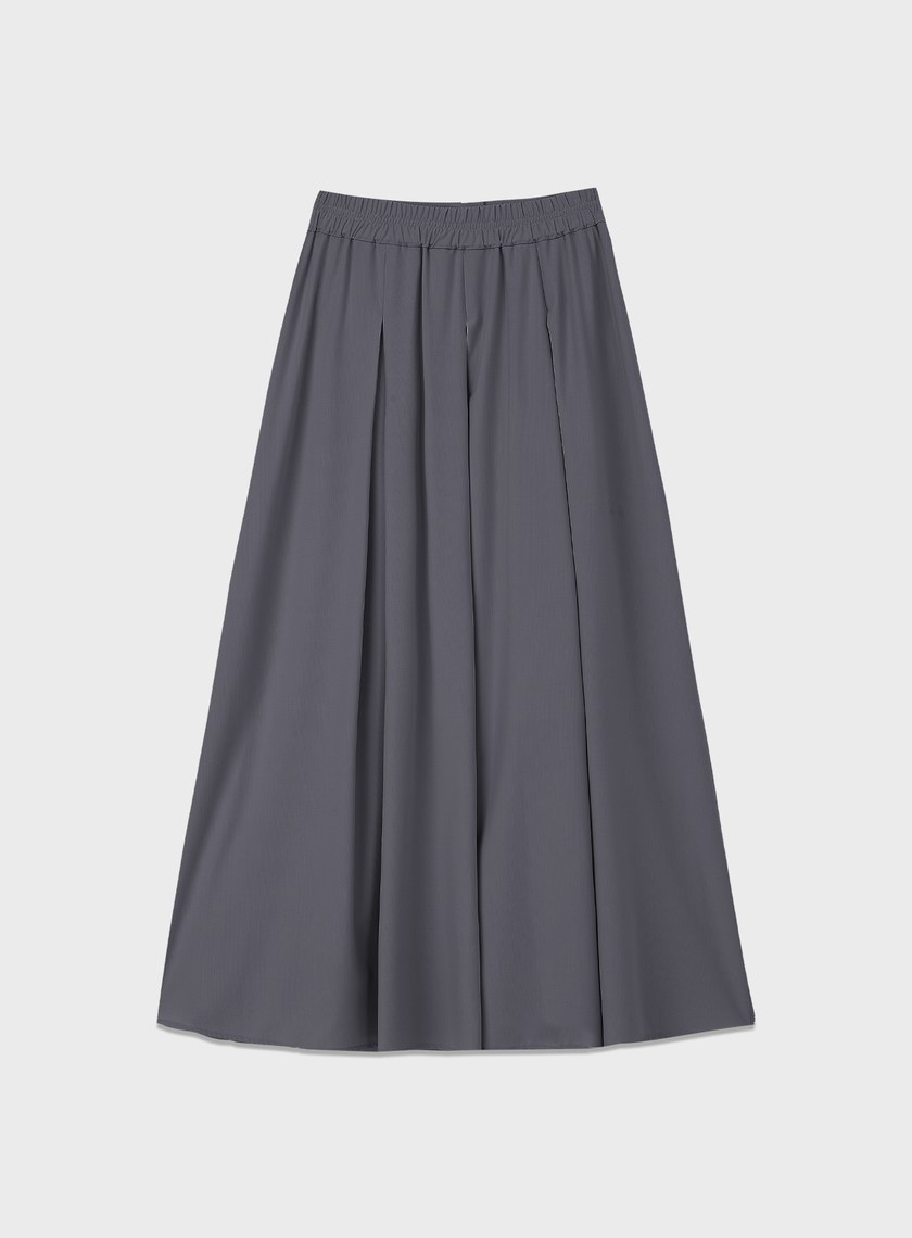 輕盈涼感打褶A字裙