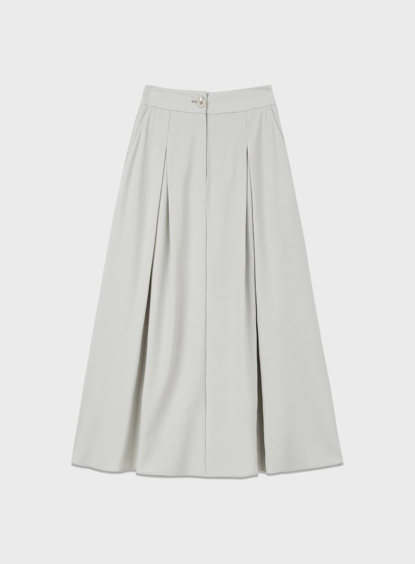 輕盈涼感打褶A字裙