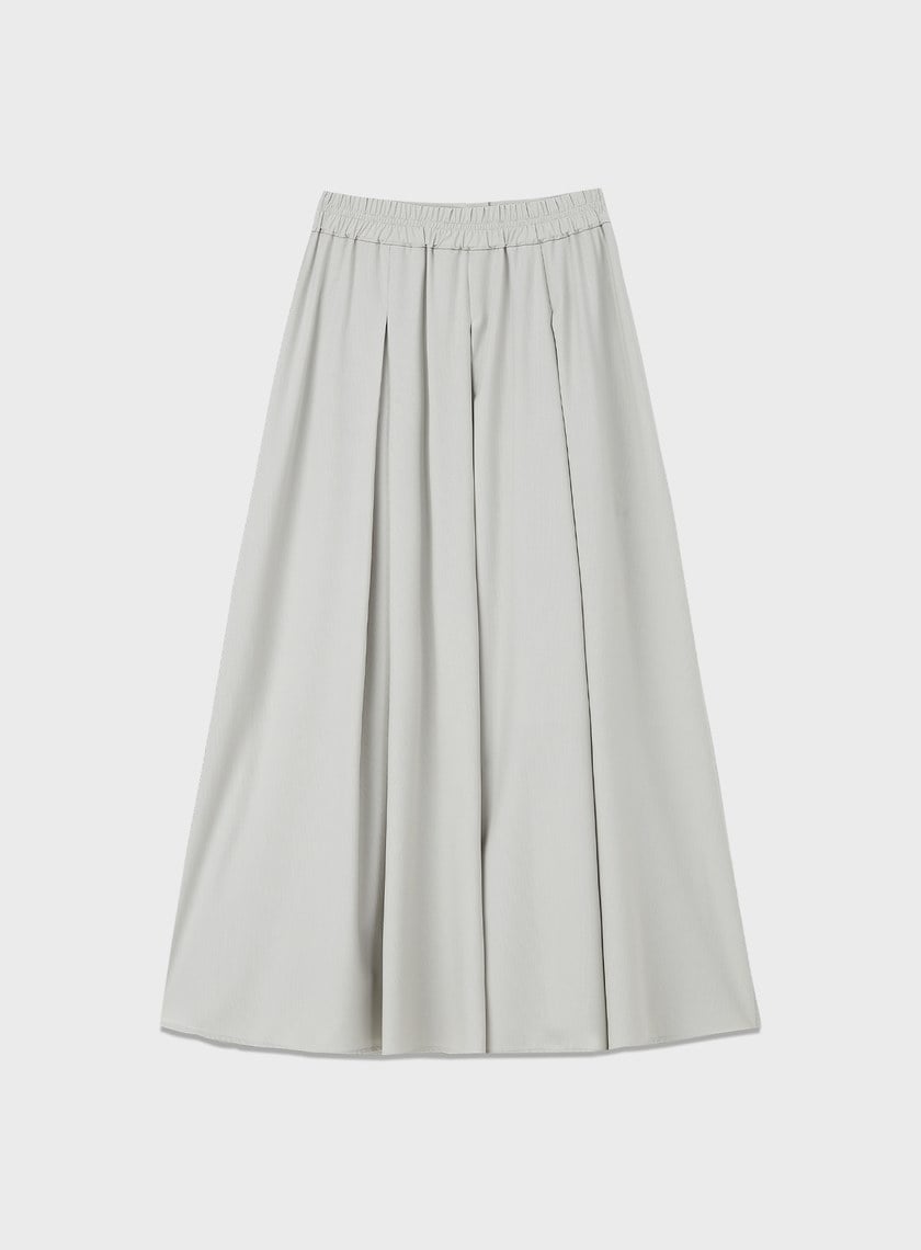 輕盈涼感打褶A字裙