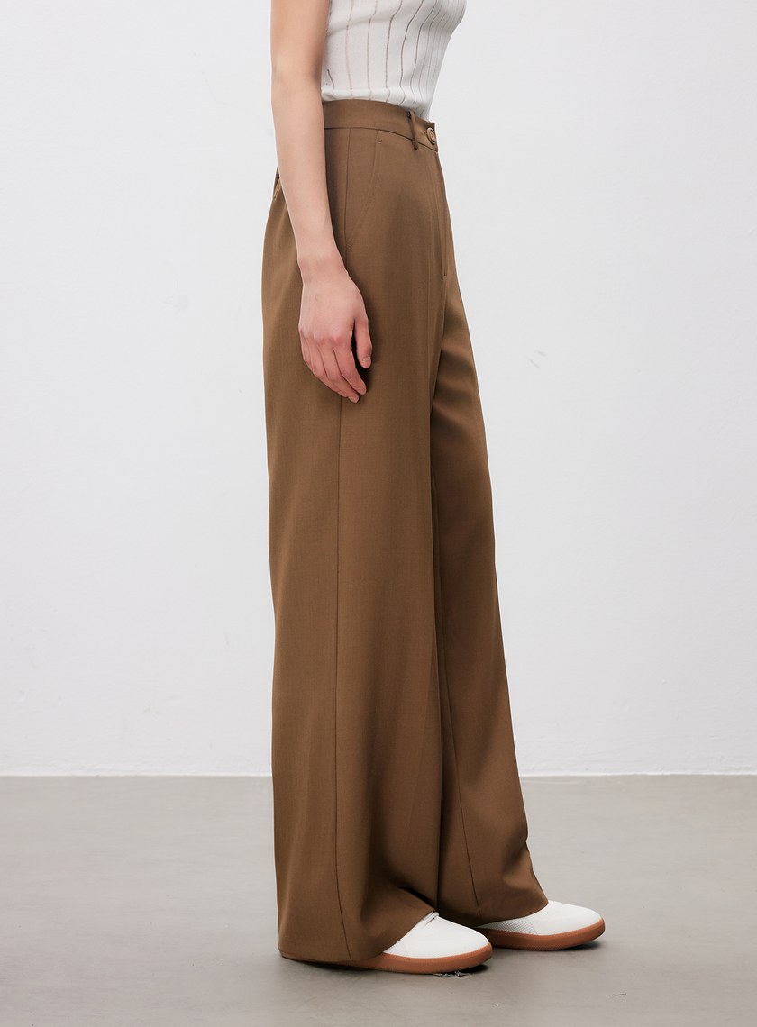 不對稱工裝闊腿褲