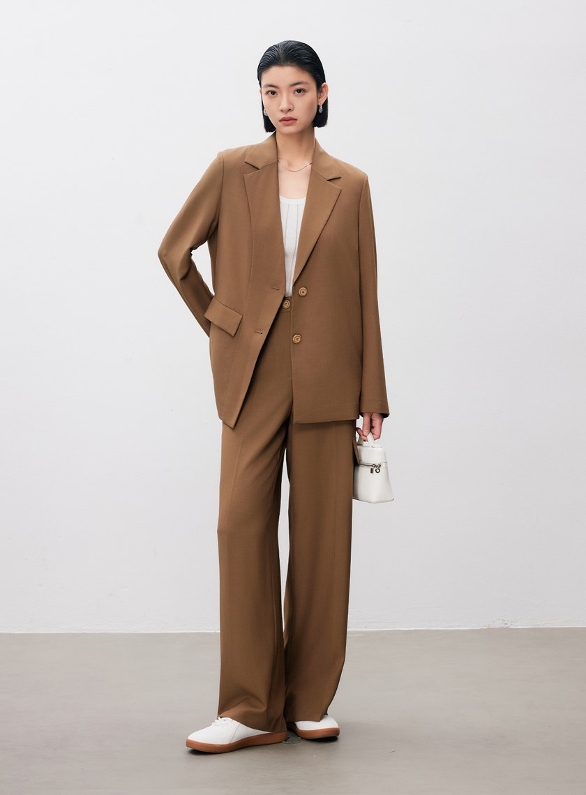 不對稱工裝闊腿褲