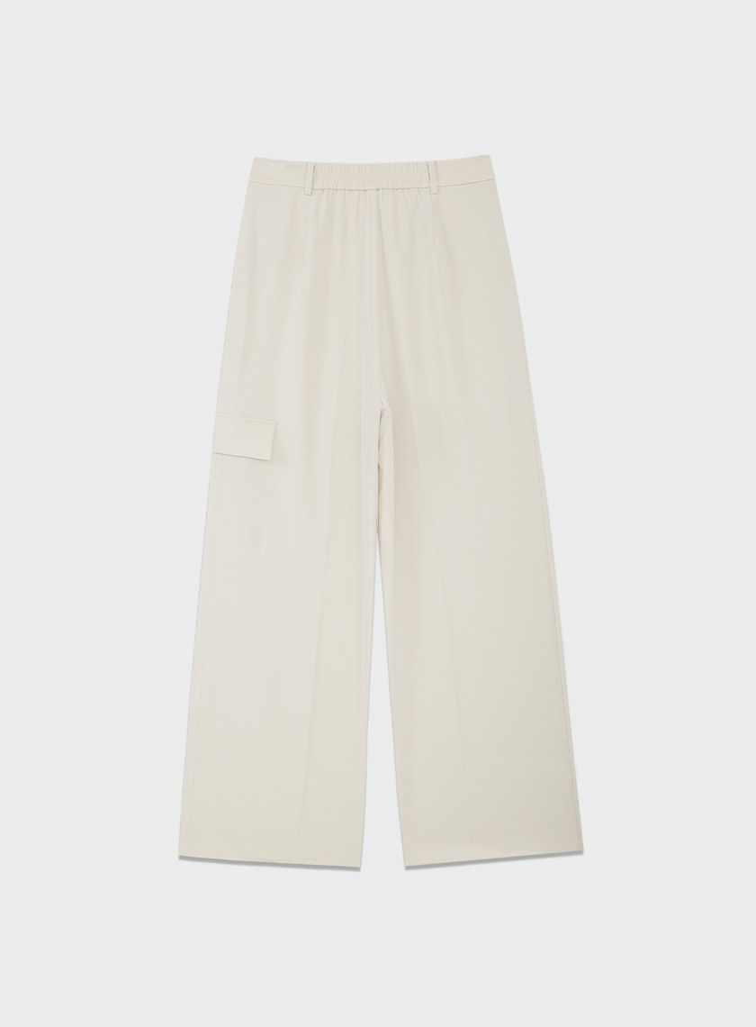 不對稱工裝闊腿褲