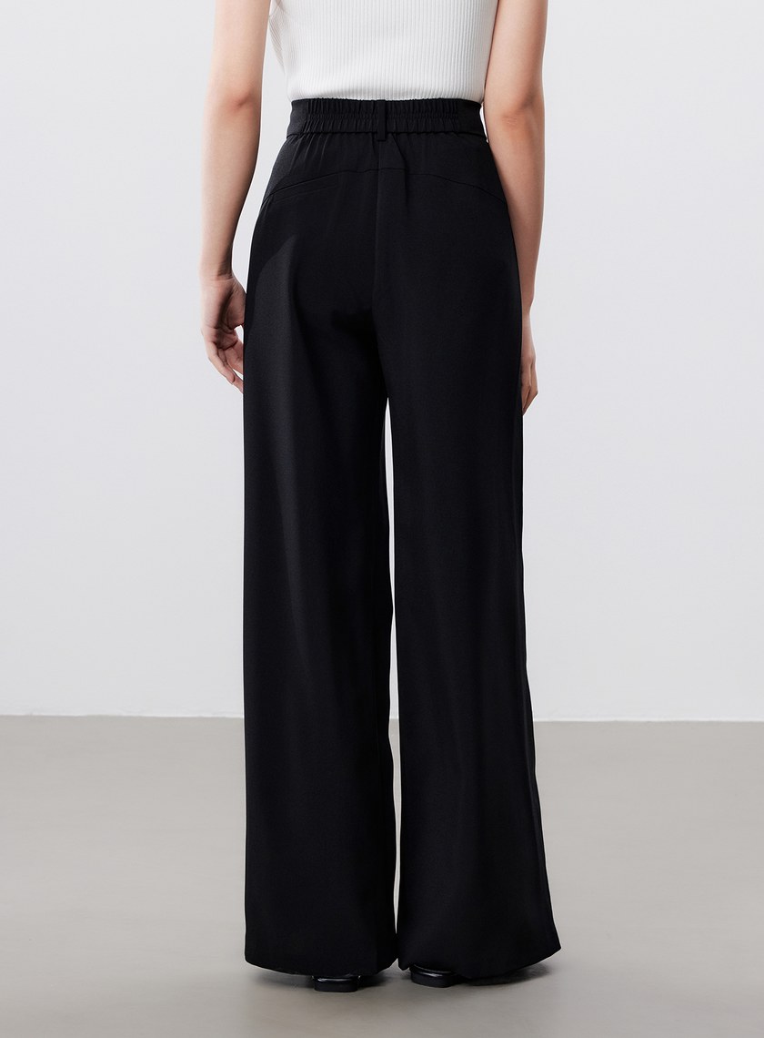 涼感活褶闊腿褲