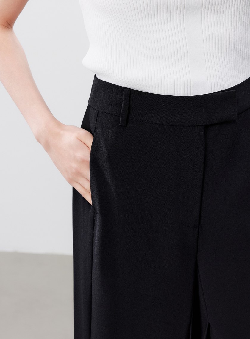 涼感活褶闊腿褲