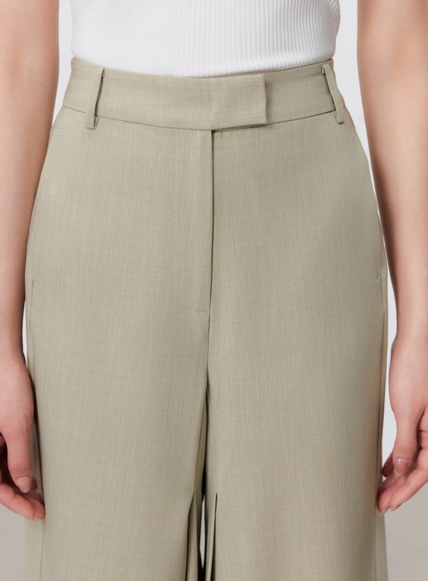 涼感活褶闊腿褲