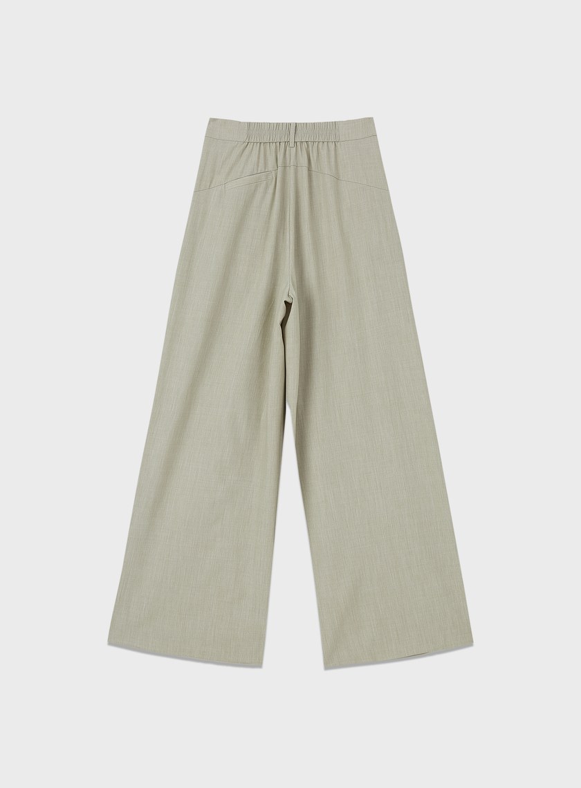 涼感活褶闊腿褲