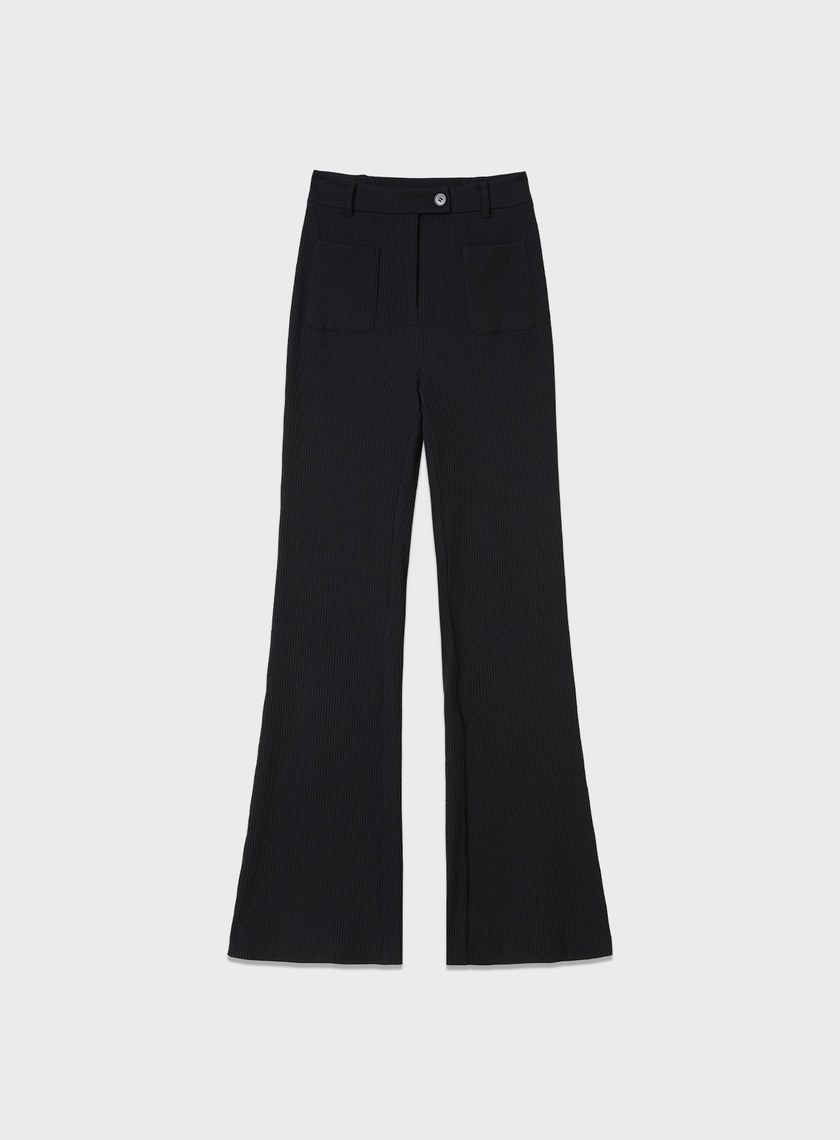 彈性針織喇叭褲