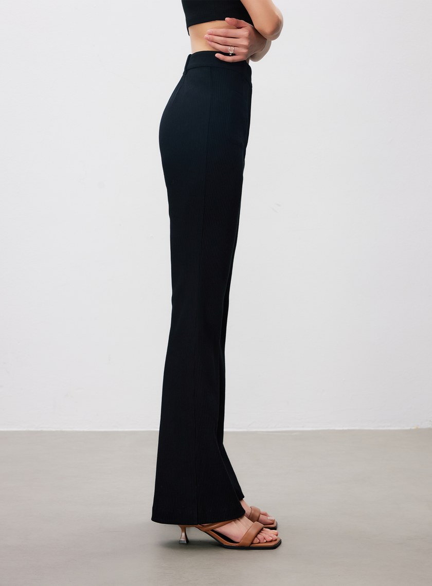 彈性針織喇叭褲