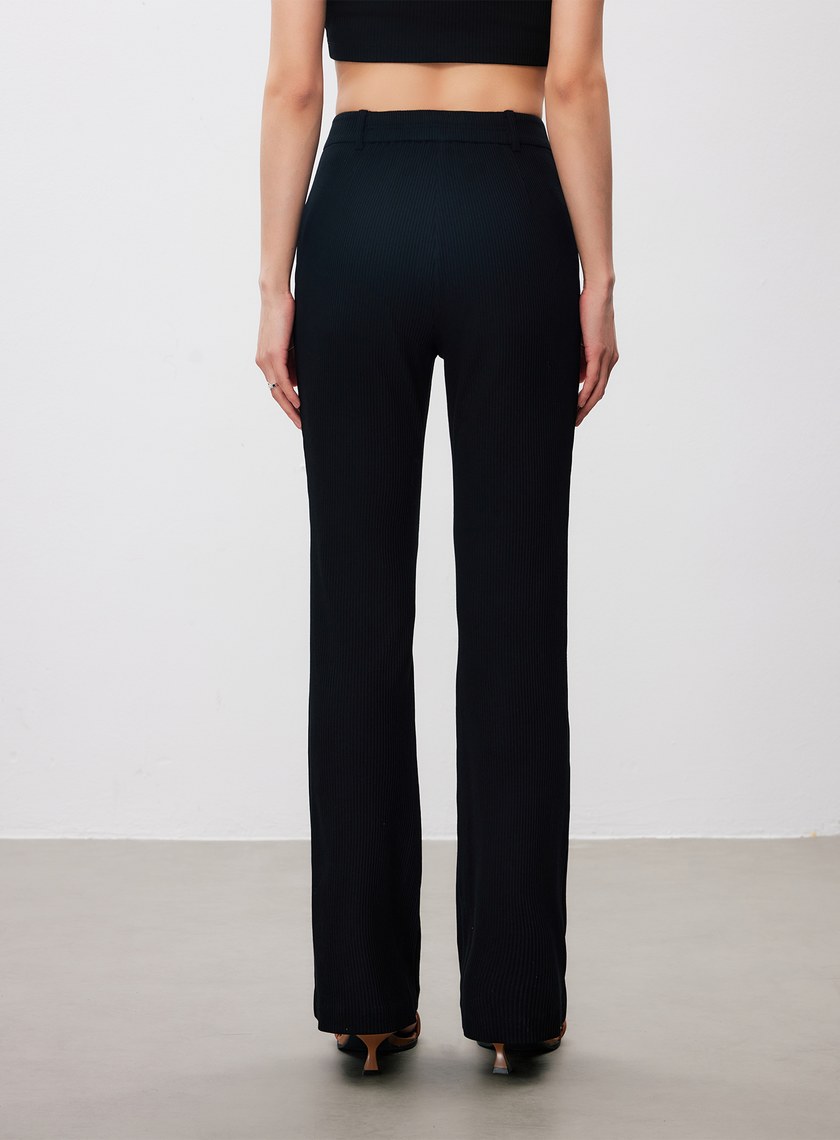 彈性針織喇叭褲