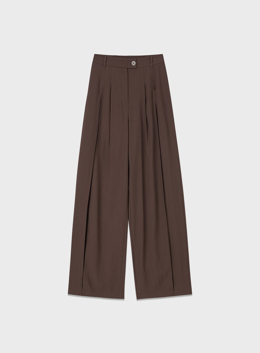 涼感活褶飄逸闊腿褲