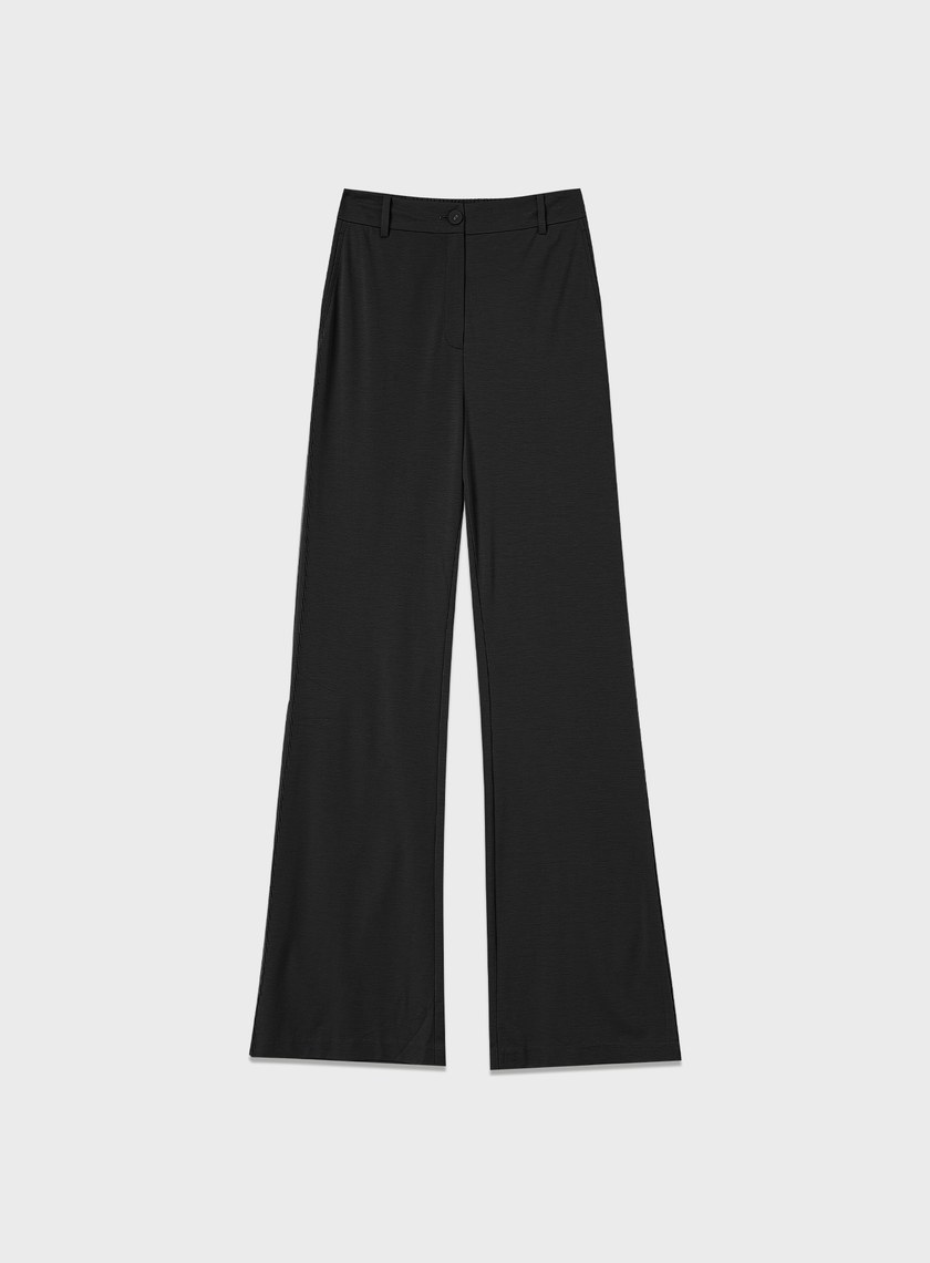 涼感天絲彈性喇叭西裝褲