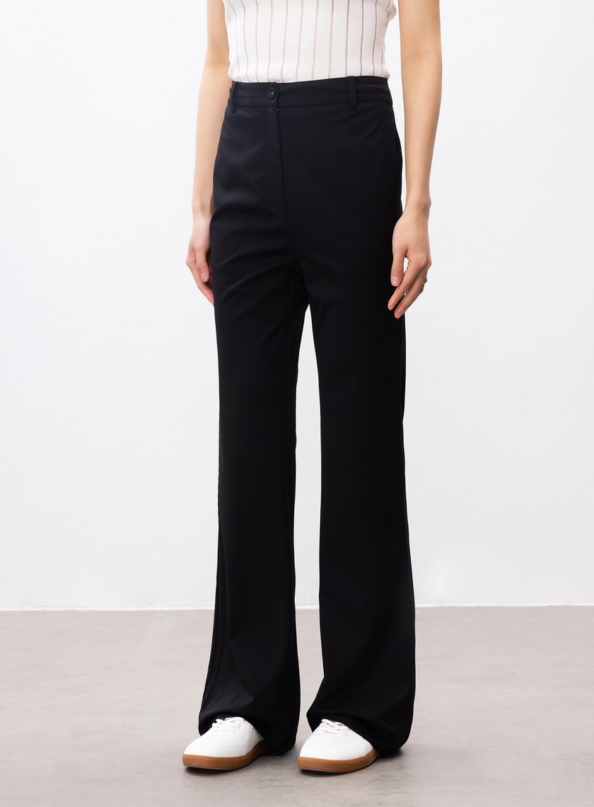 涼感天絲彈性喇叭西裝褲