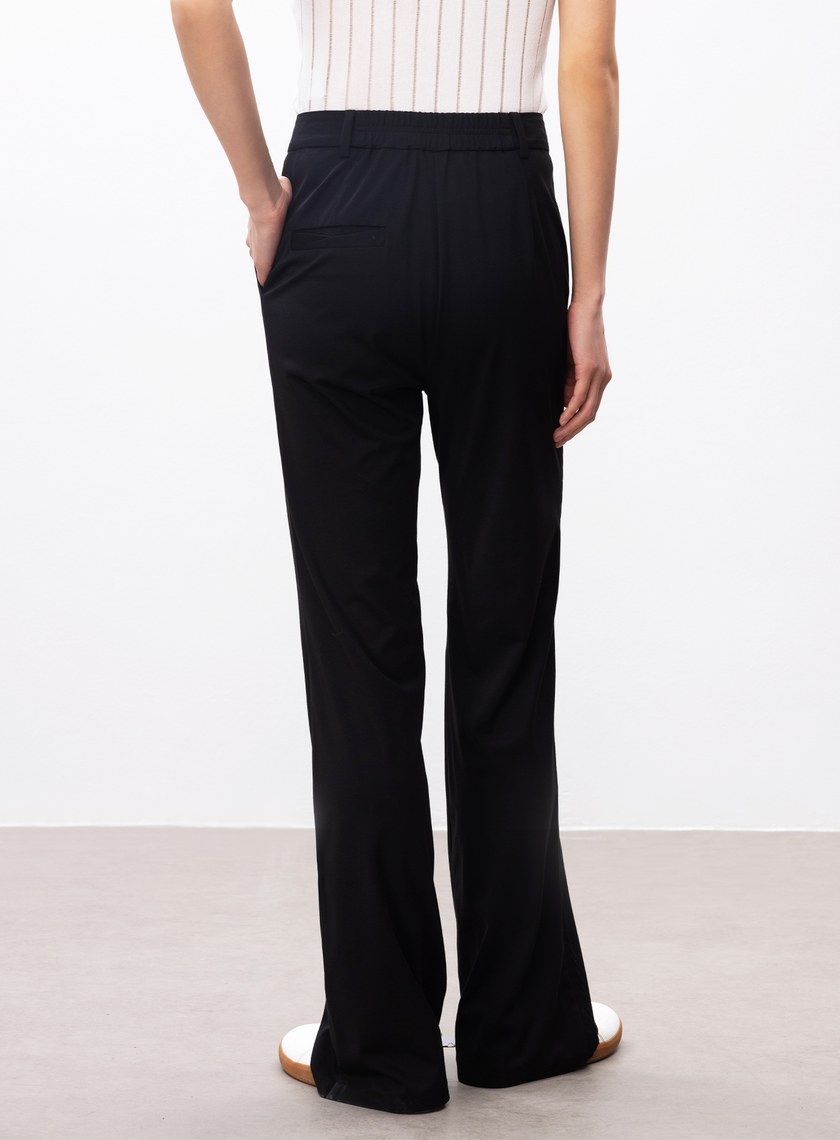 涼感天絲彈性喇叭西裝褲