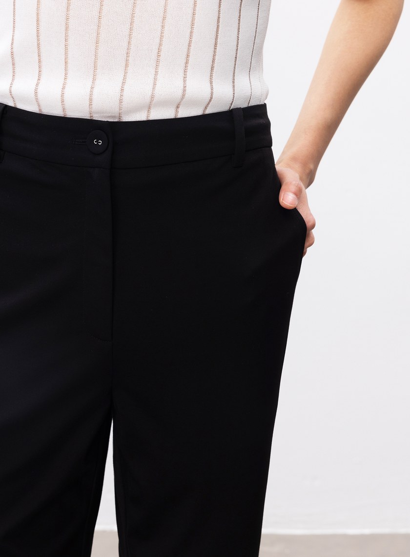 涼感天絲彈性喇叭西裝褲