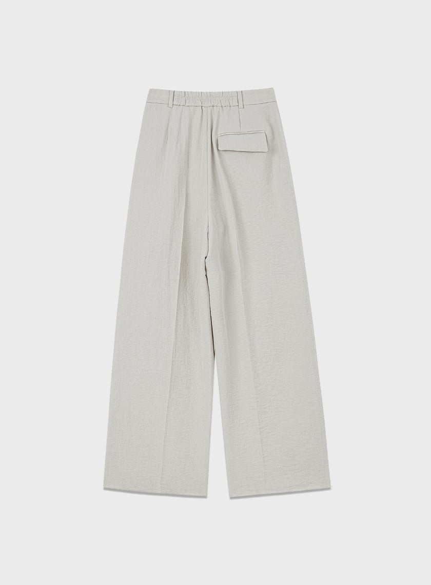 鬆弛感斜門襟垂順闊腿褲