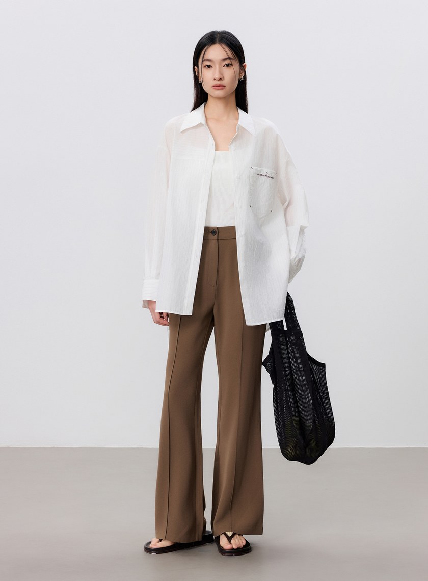 涼感二醋酸修身微喇褲