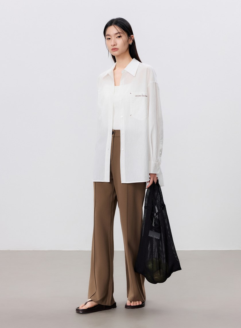 涼感二醋酸修身微喇褲