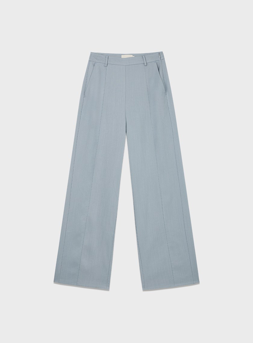 涼感天絲直筒寬褲