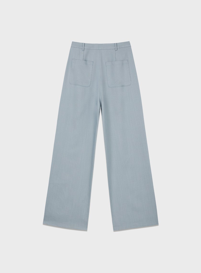 涼感天絲直筒寬褲