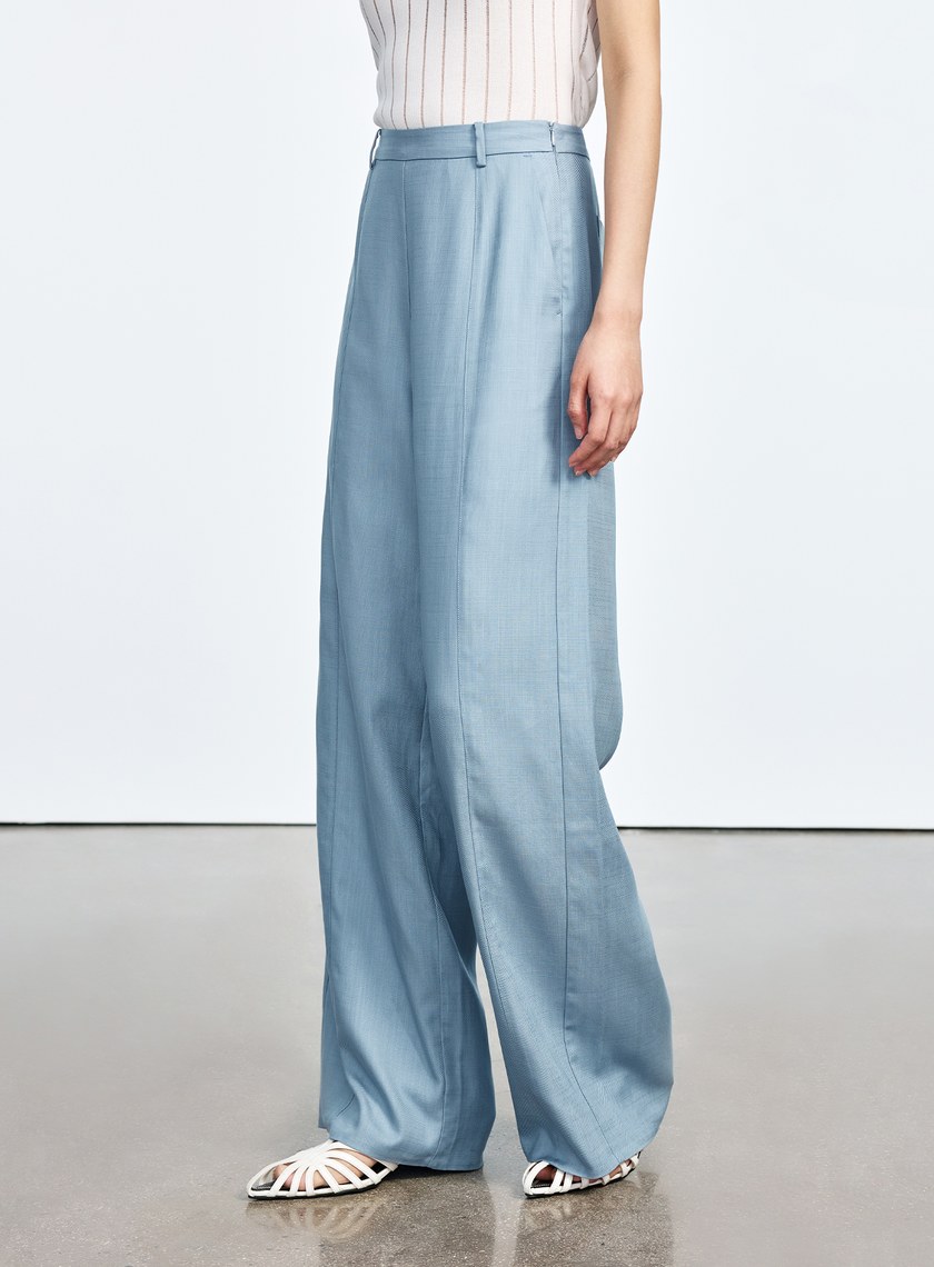 涼感天絲直筒寬褲