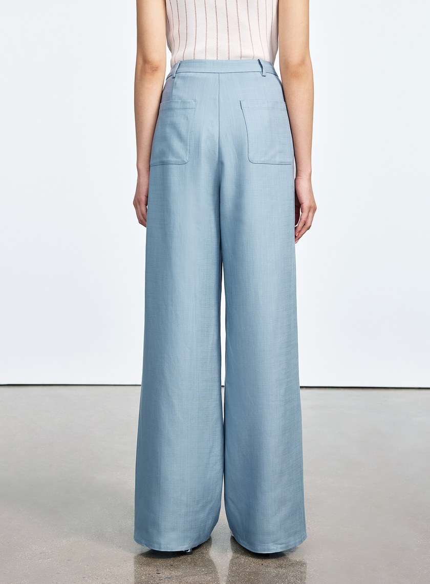 涼感天絲直筒寬褲