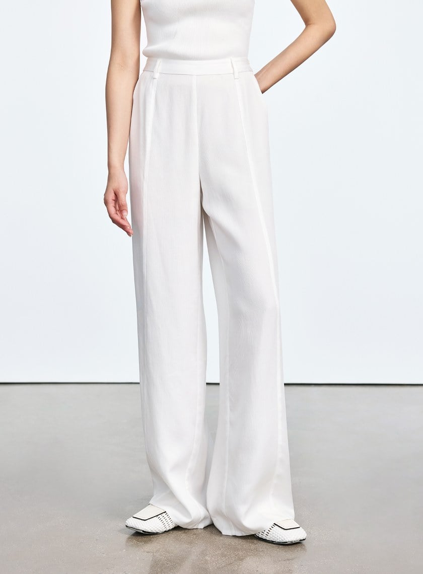 涼感天絲直筒寬褲