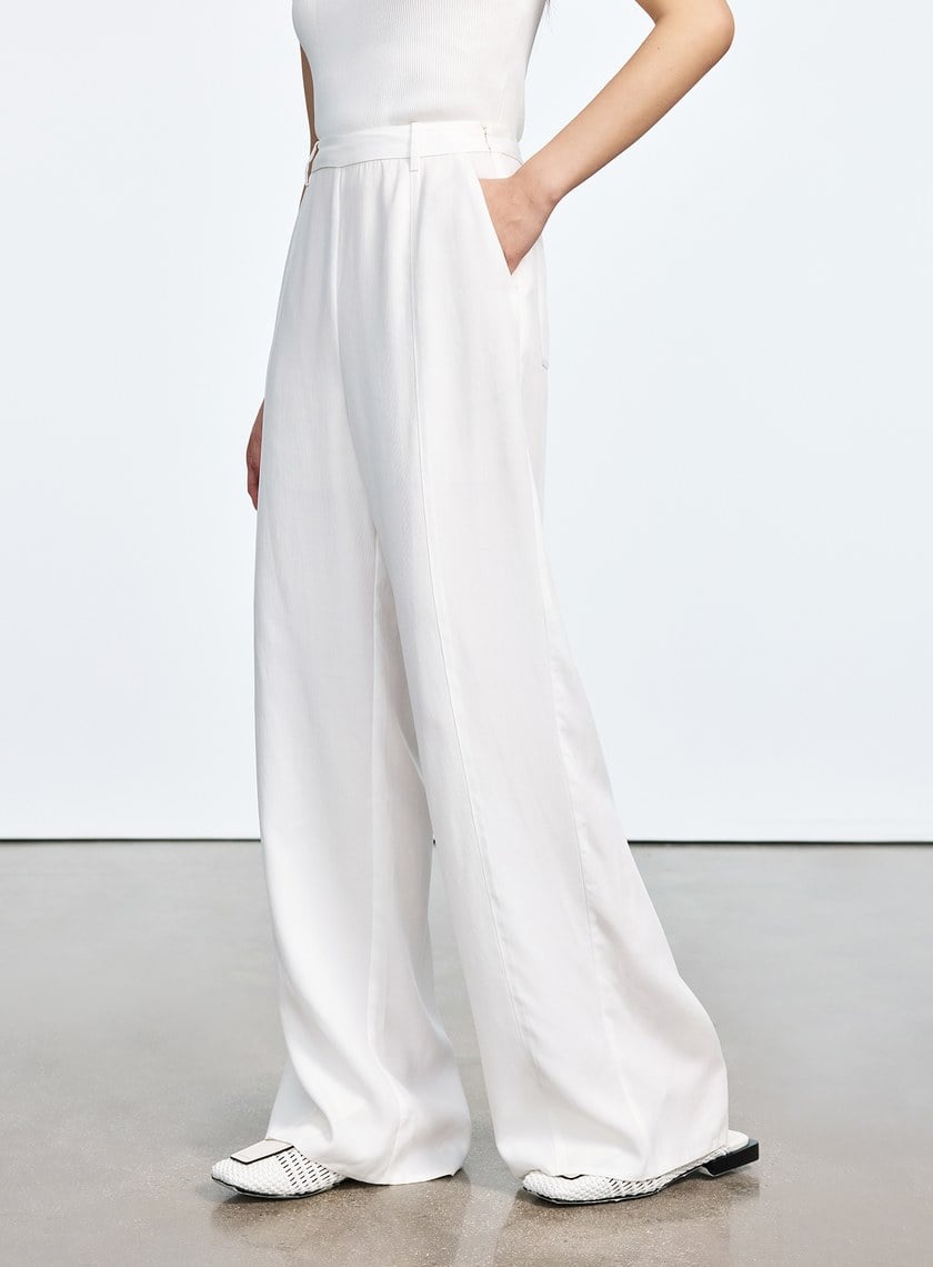 涼感天絲直筒寬褲