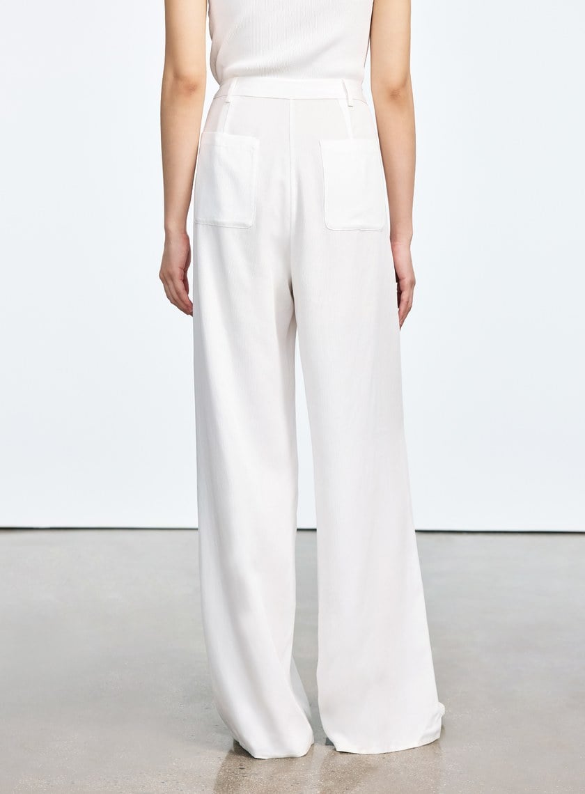 涼感天絲直筒寬褲