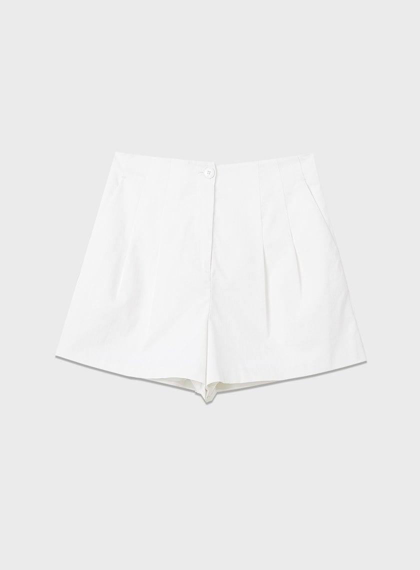 防曬陶瓷紗線雙褶西裝短褲