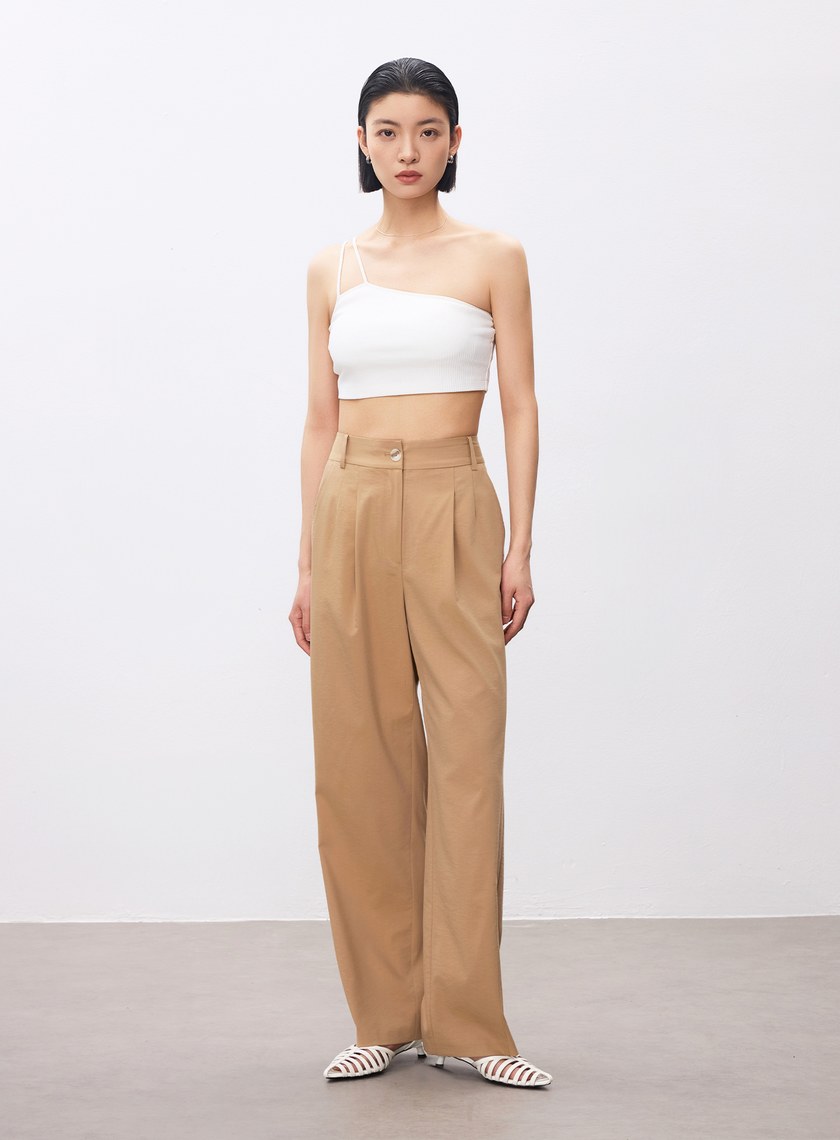 俐落修身直筒西裝褲