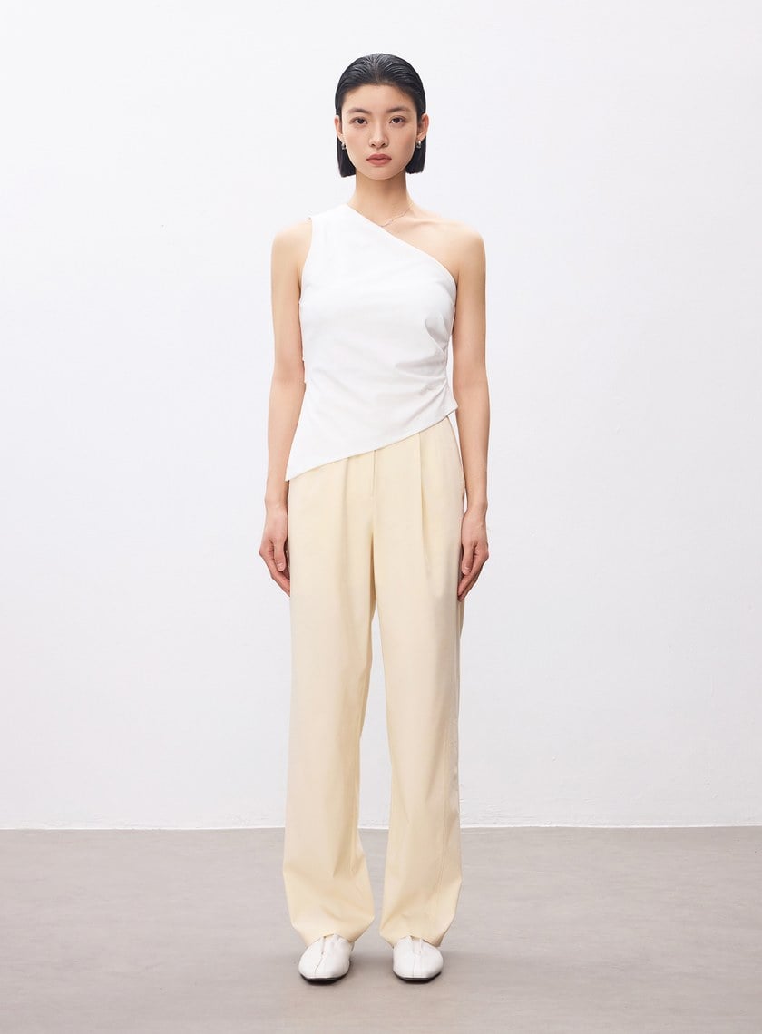 俐落修身直筒西裝褲