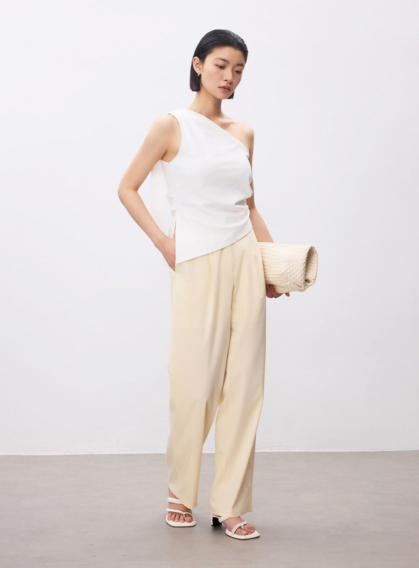 俐落修身直筒西裝褲