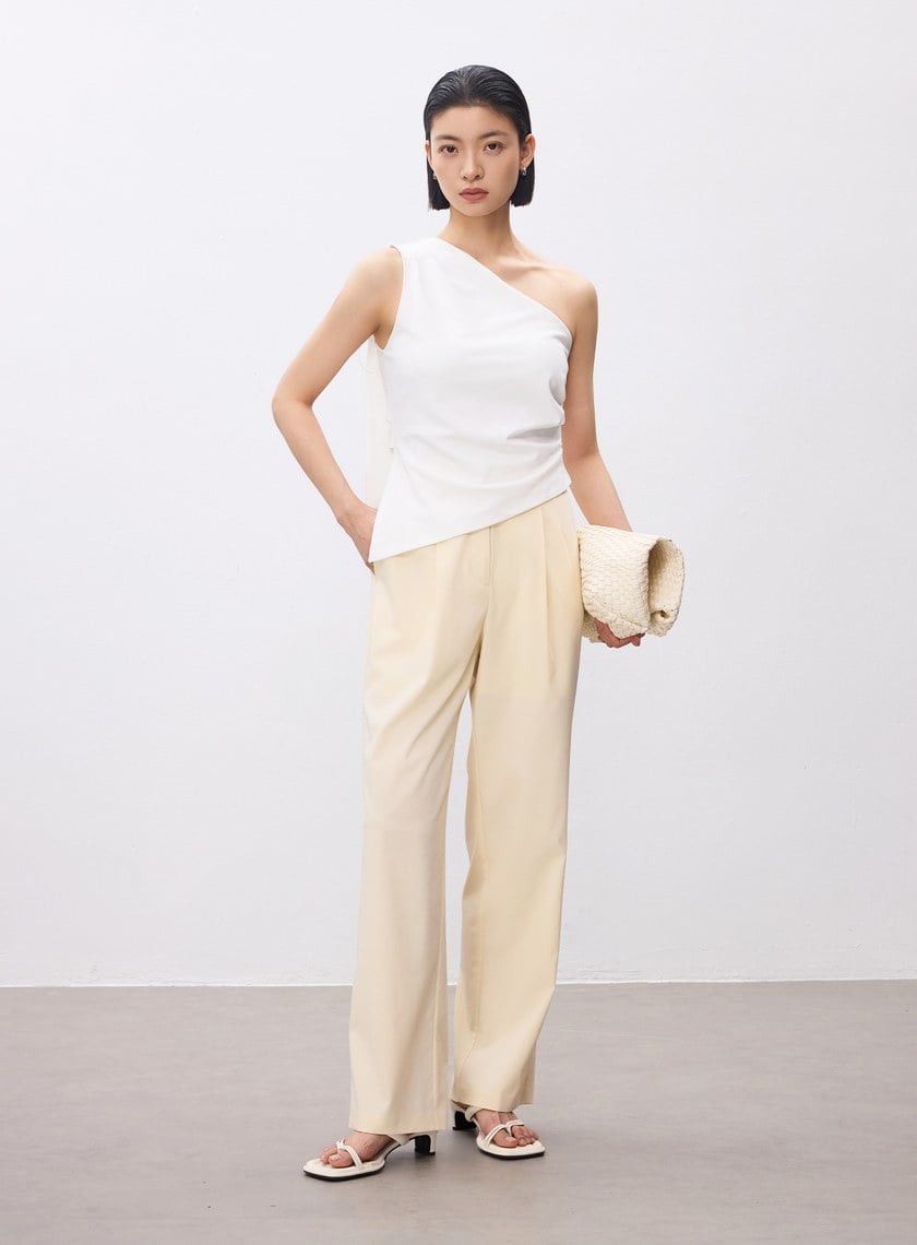 俐落修身直筒西裝褲