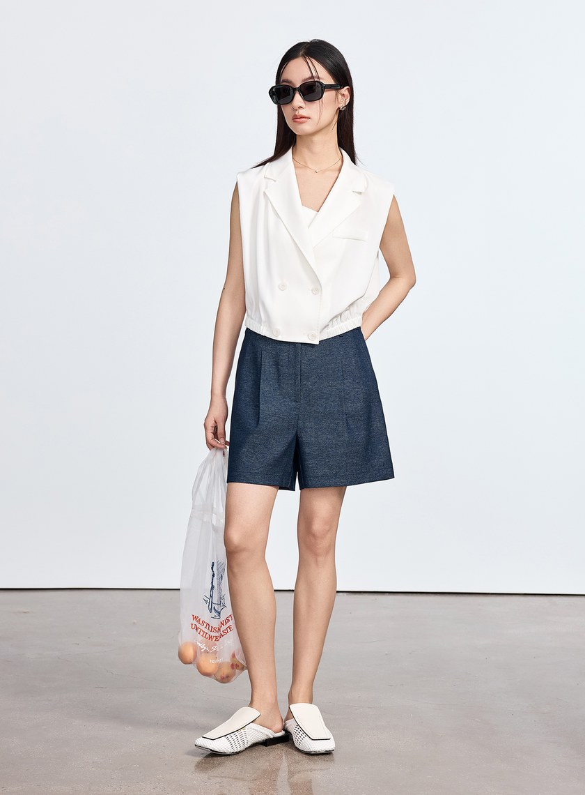 仿牛仔休閒短褲