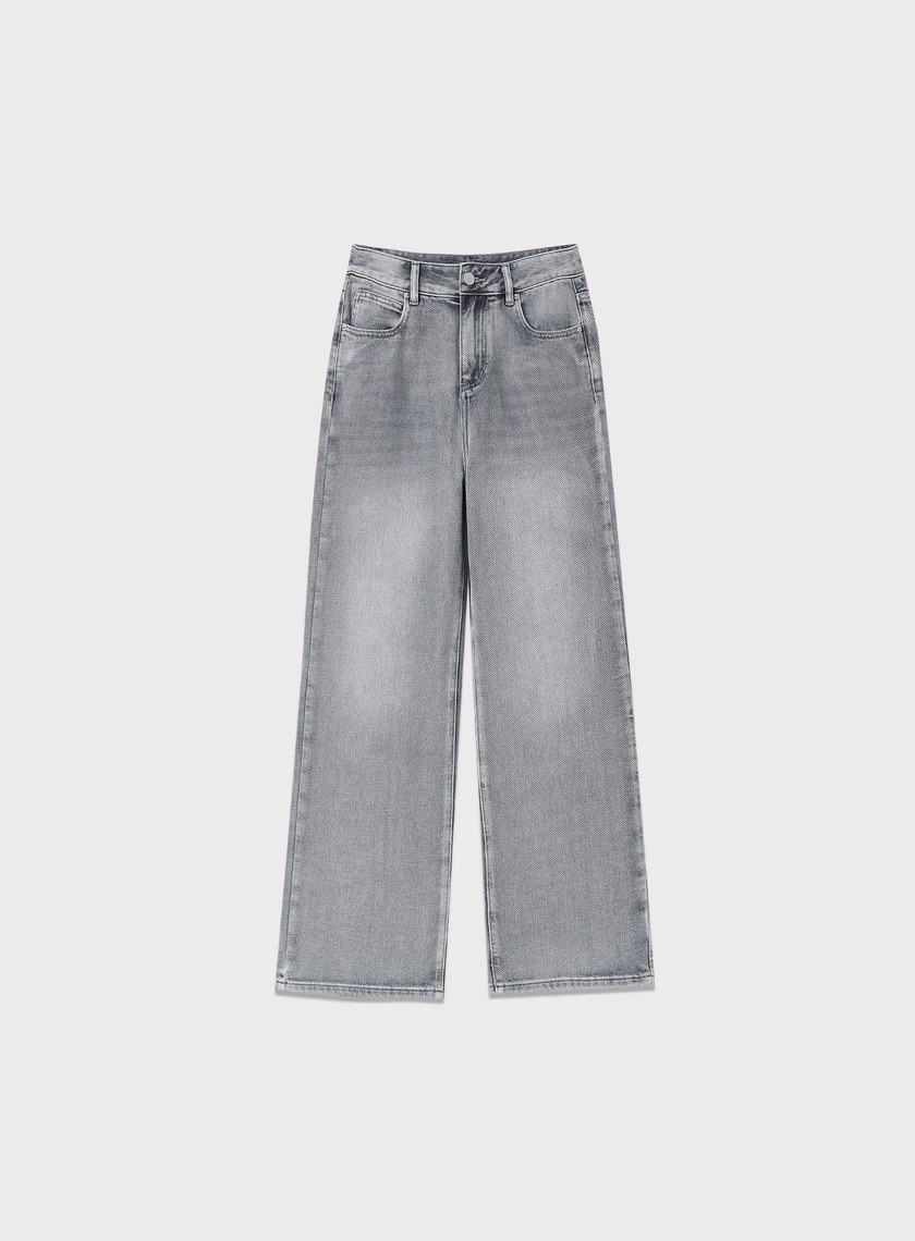 經典刷色直筒牛仔褲