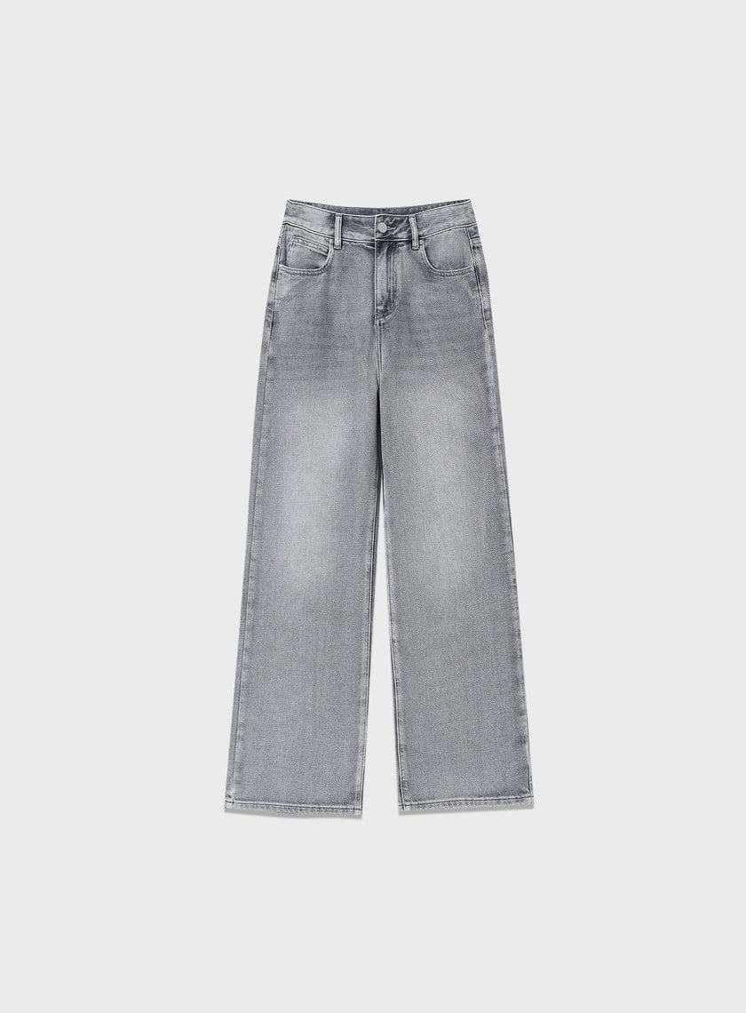 經典刷色直筒牛仔褲