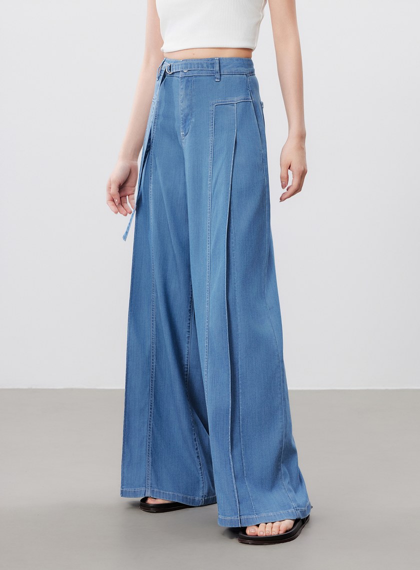 輕柔雲感環保牛仔寬褲