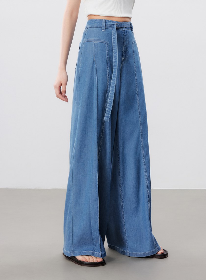 輕柔雲感環保牛仔寬褲